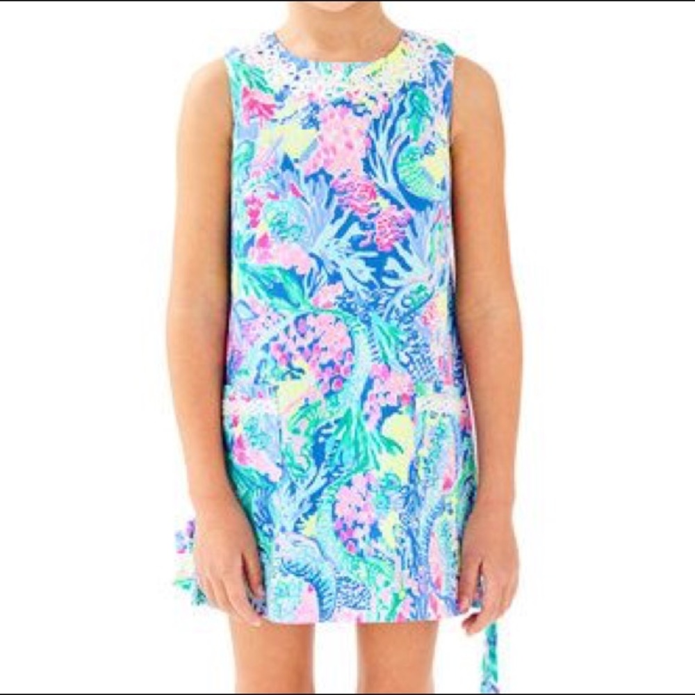 Lilly Pulitzer Mermaid Cove Shift Dress Girls size 6